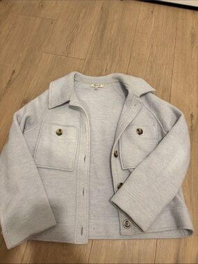 Madewell Light Blue Wool Button-Up Jacket